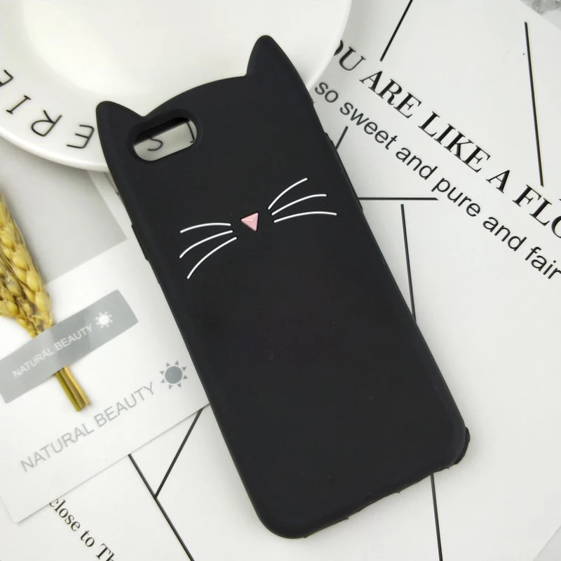 3D милый японский блестящий чехол с бородатым котом для iphone 4, 4S, SE, 5, 5S, 5C, 6, 6 S, 7, 8 Plus, X, XR, XS, 11 Pro, Max, мягкий чехол с котом, чехлы для телефонов