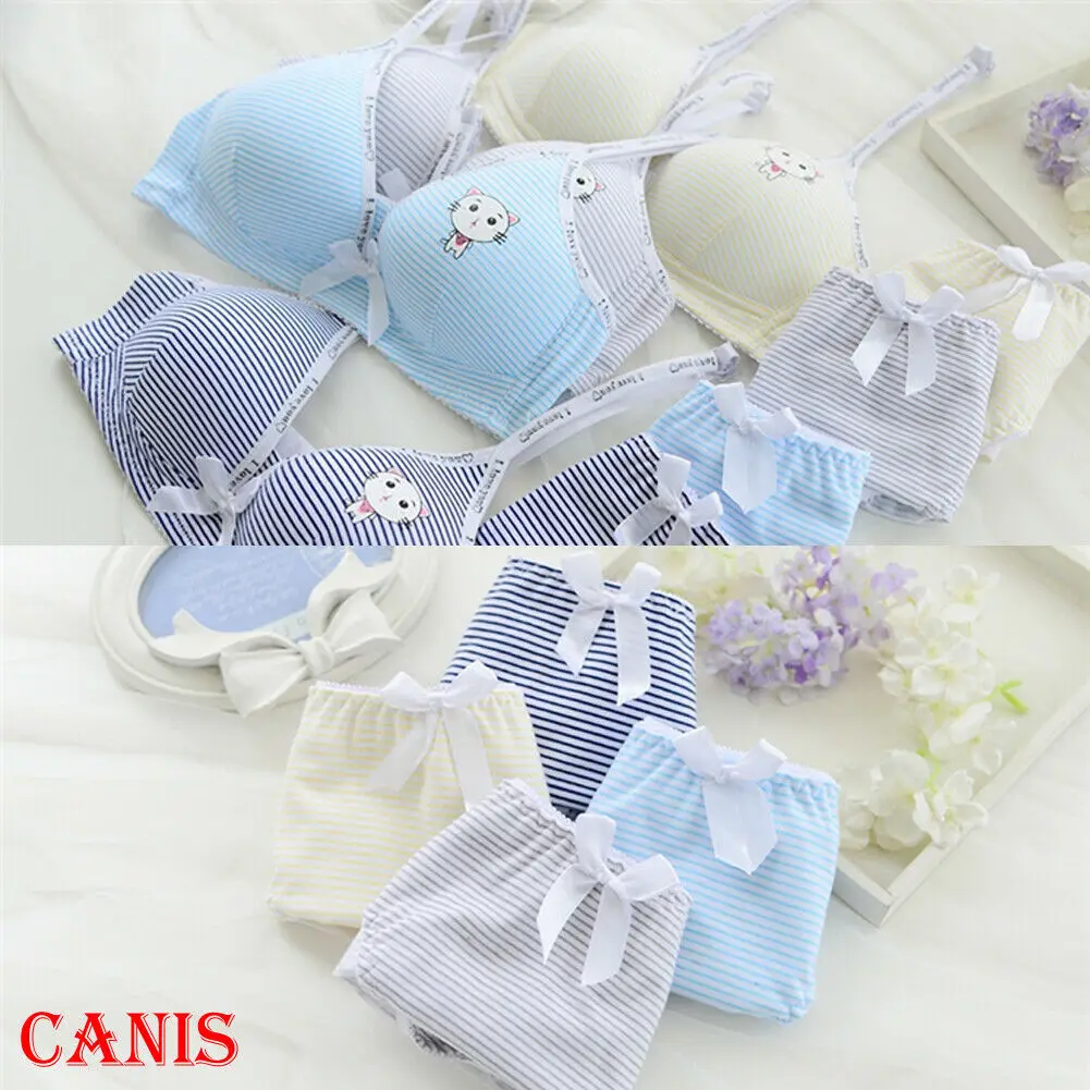 Новинка 2019 лидер продаж мягкий хлопковый бюстгальтер с милым бантом и котом