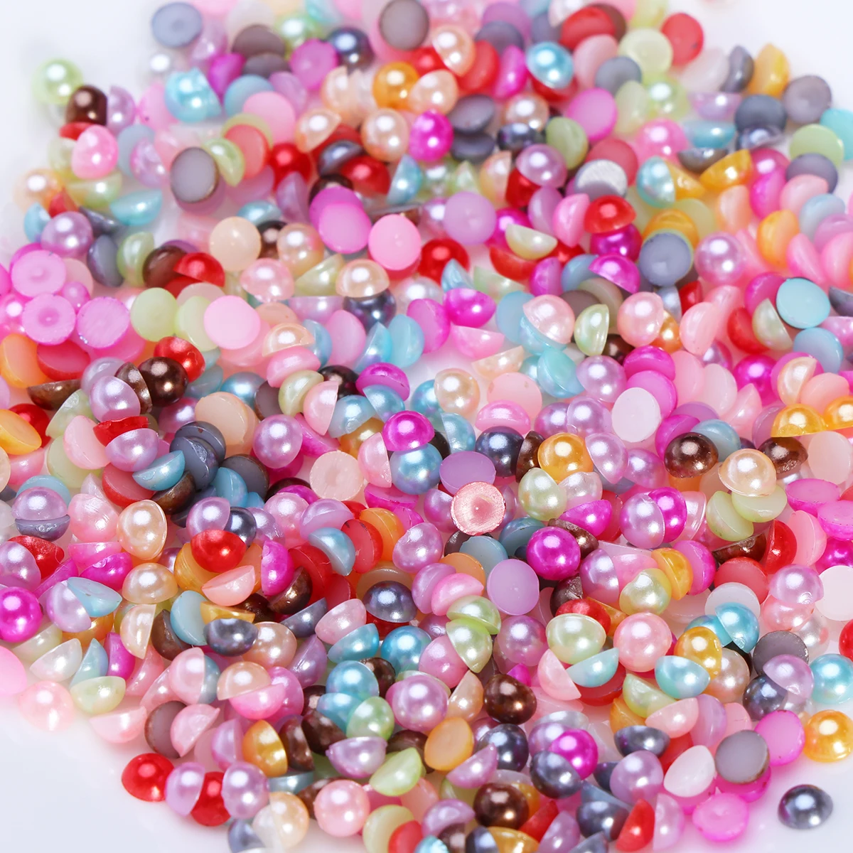 2000pcs Imitation Pearl ABS Beads Flat Back Cabochons For Craft DIY Gift Making Clothes Wedding Decorat | Дом и сад