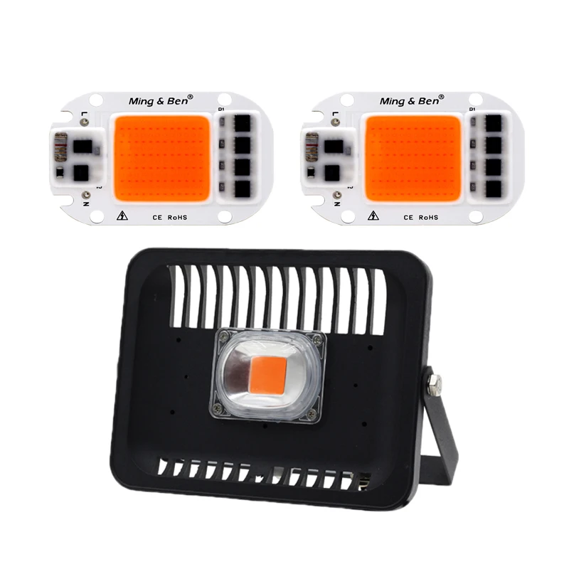 Светодиодный Grow светильник полный спектр потока светильник 30W 50W 100W 110V220V COB Чип для внутреннего и наружного спорта Hydroponice завод рассады для роста растений