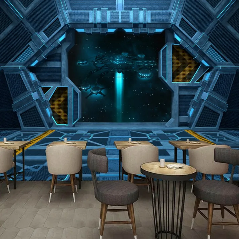 

Custom mural Custom high quality mural 3D stereo space bar KTV Restaurant background decoration Wallpaper