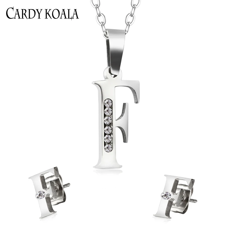 Cardy коала Мода First Name комплект ювелирных изделий из нержавеющей стали подвеска на