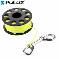 puluz compact diving finger reel with 30m nylon braided wire stainless steel bolt clip for underwater diving camera accessories