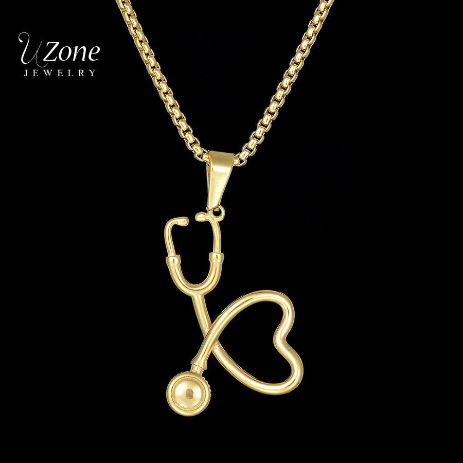 Новое модное Свадебное Сердце доктор ювелирный стетоскоп золотой цвет цепочка