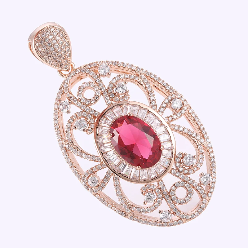 Три цвета микро ПАВЕ циркониевые Цветочные Полые Подвески для ожерелья медные