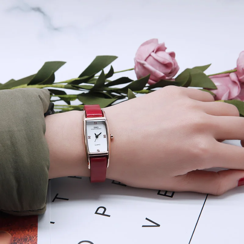 Ультратонкие часы IBSO 7 мм женские с прямоугольным циферблатом топовые брендовые