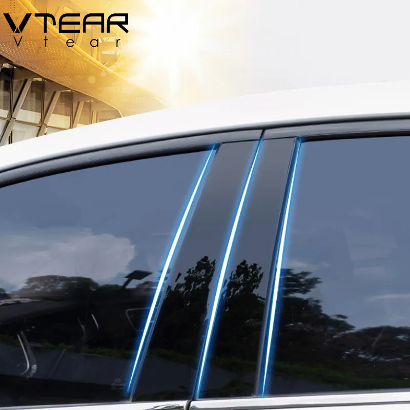 

Vtear для BMW 1 3 5 серии для BMW X1 X3 X5 аксессуары для автомобильного окна BC наклейка на столб центральный столб полоса на столб отделка пленка внешн...