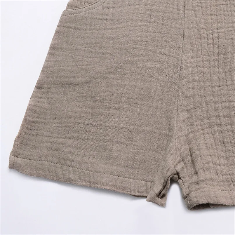 Комбинезон без рукавов Летний комбинезон для новорожденных Детский из хлопка и