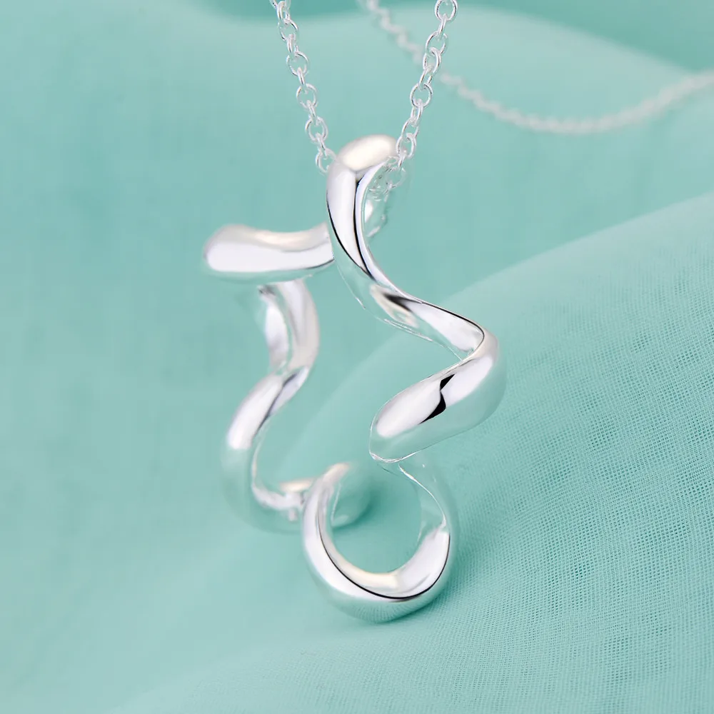 Сверкающая Звезда оптом посеребренное ожерелье новая распродажа серебряные