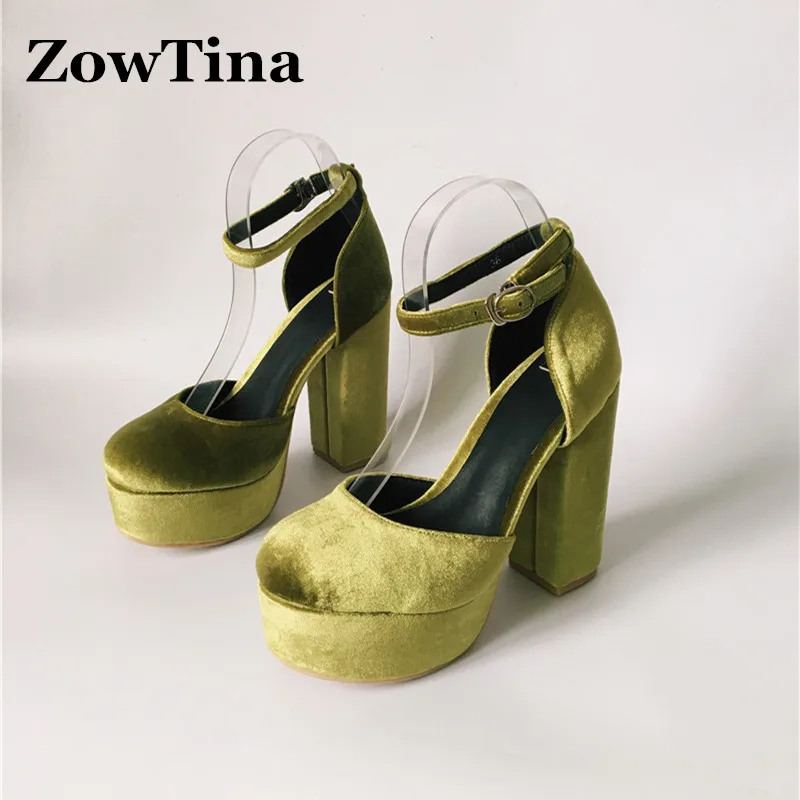 Туфли лодочки женские на платформе и высоком массивном каблуке 10 см|ankle strap