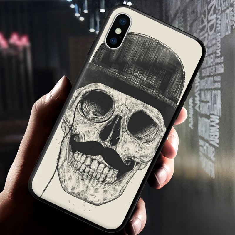 Particular Rarely Horror skull Pattern For iPhone 5 5S SE 6 6S 7 8 Plus X XR XS Max Hard Phone Case | Мобильные телефоны и