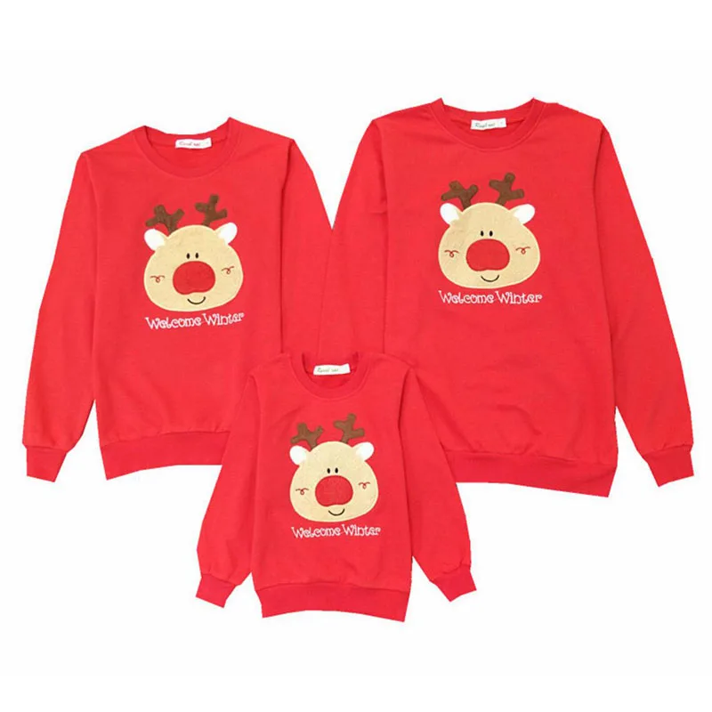 

Family Matching Outfits Christmas Deer Cotton Father Kid Shirt Mother Daughter Clothes Family Clothing Mommy And Me Clothes