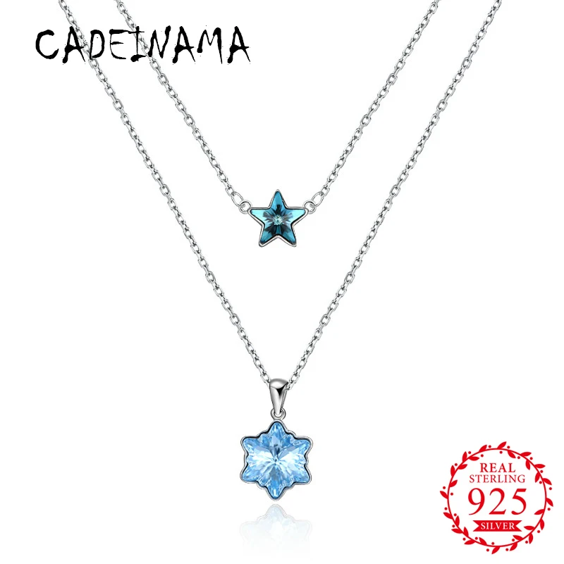 CADEINAMA модное ожерелье из 100% стерлингового серебра 925 пробы со звездами