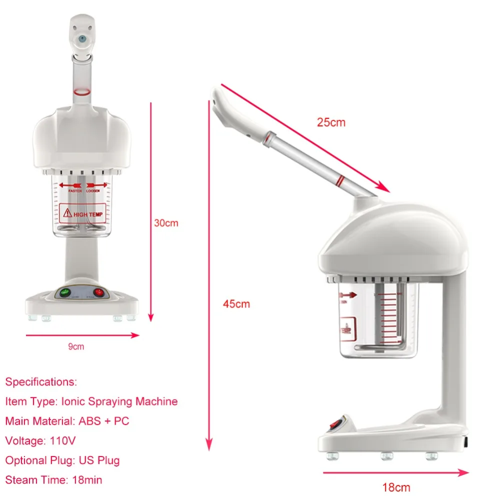 

Household Ionic Spraying Machine Facial Steamer Salon Spa Ozone Steaming Skin Care Machine 110V/220V US EU Plug Optional