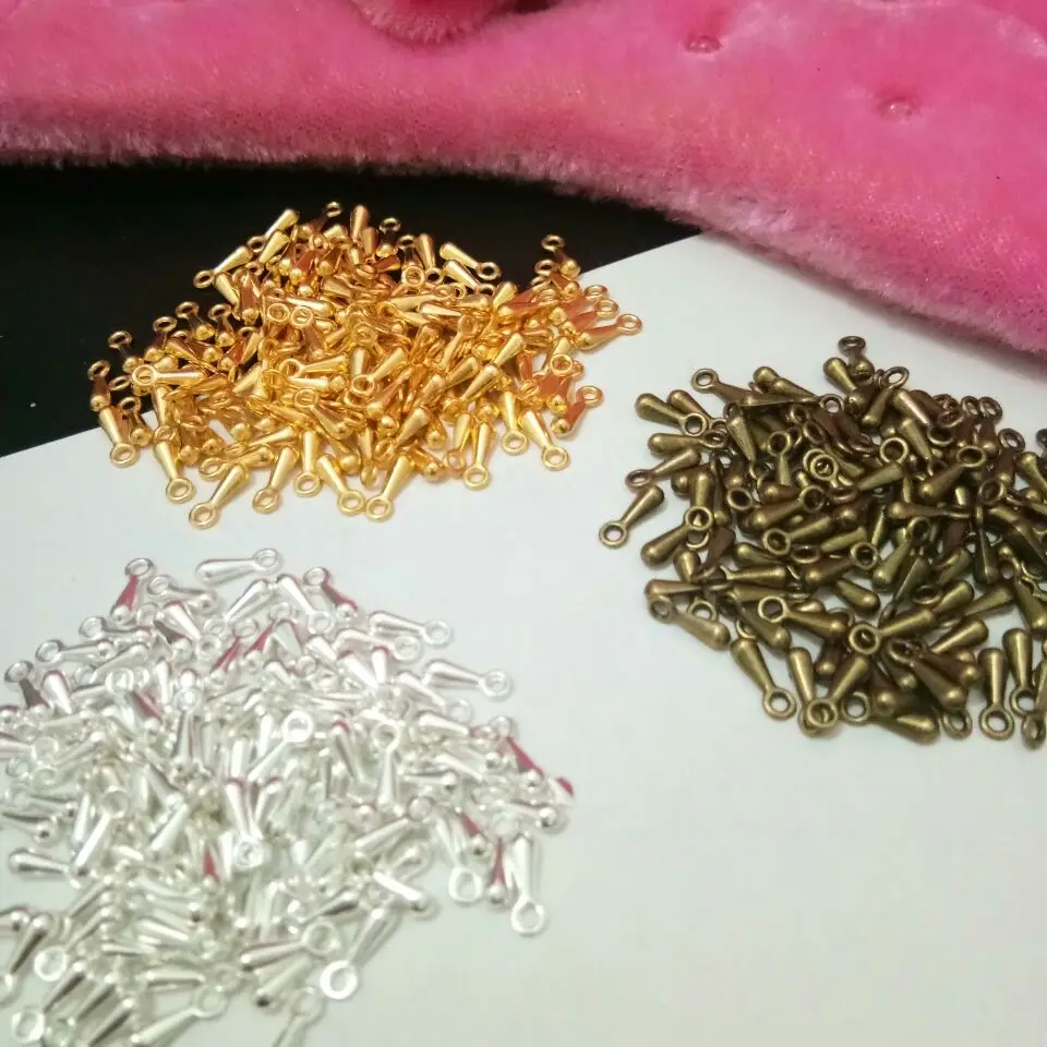 Маленькие бусины-капельки 7 мм из сплава Hot200pcs для ожерелья браслета обжимных