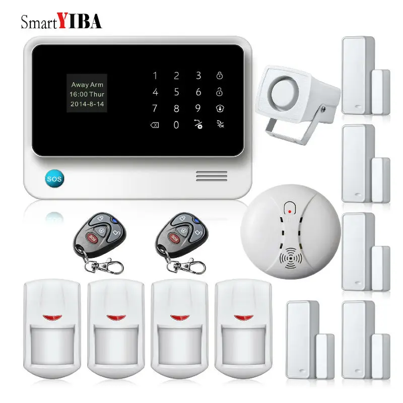 SmartYIBA Аварийная сигнализация WiFi GSM SMS оповещение о пожаре IP HD камера беспроводная