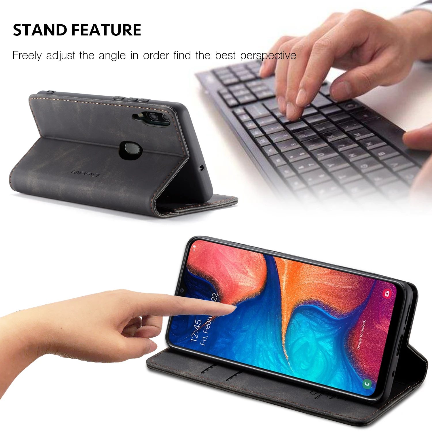 Кожаный чехол CaseMe для Samsung Galaxy A70 A50 A40 A30 A20 M10 M20 Магнитный Флип кошелек с держателем