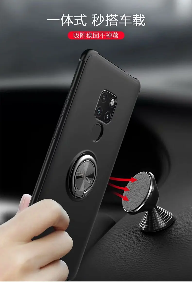 Huawei Luxury Car Bracket Ring Magnetic TPU Protective Case For P20 Pro Lite P30 Mate 20 Cover Nova 3 3i |