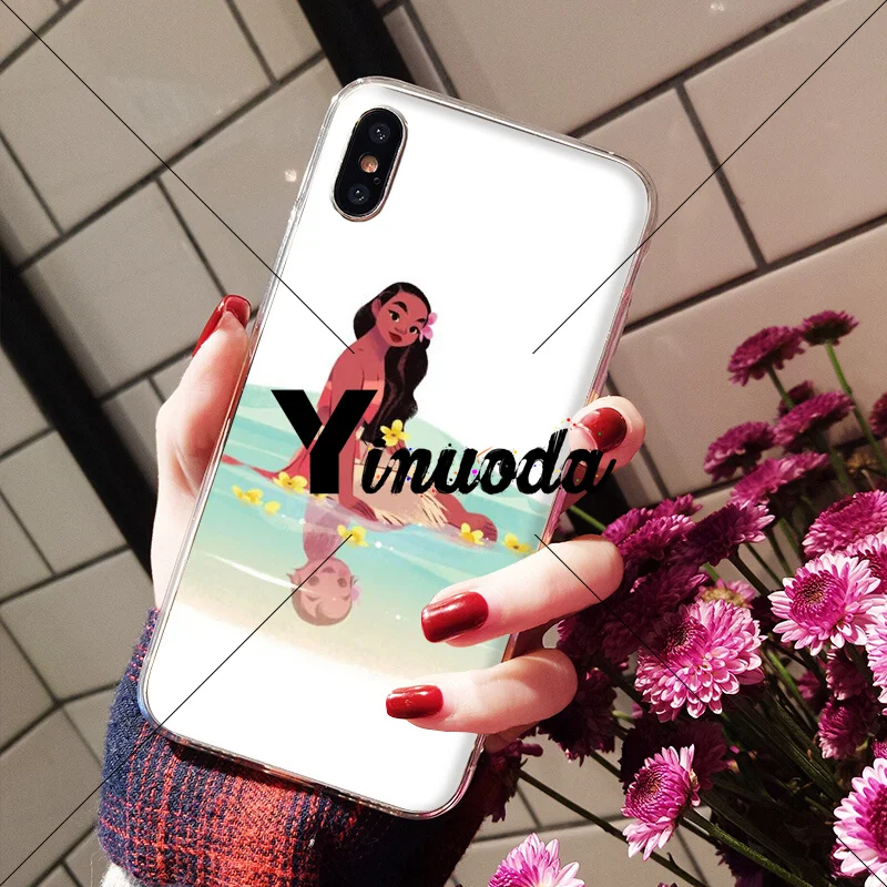Yinuoda принцесса Моана прозрачный мягкий чехол для телефона Apple iPhone 8 7 6 6S Plus X XS MAX 5 5S