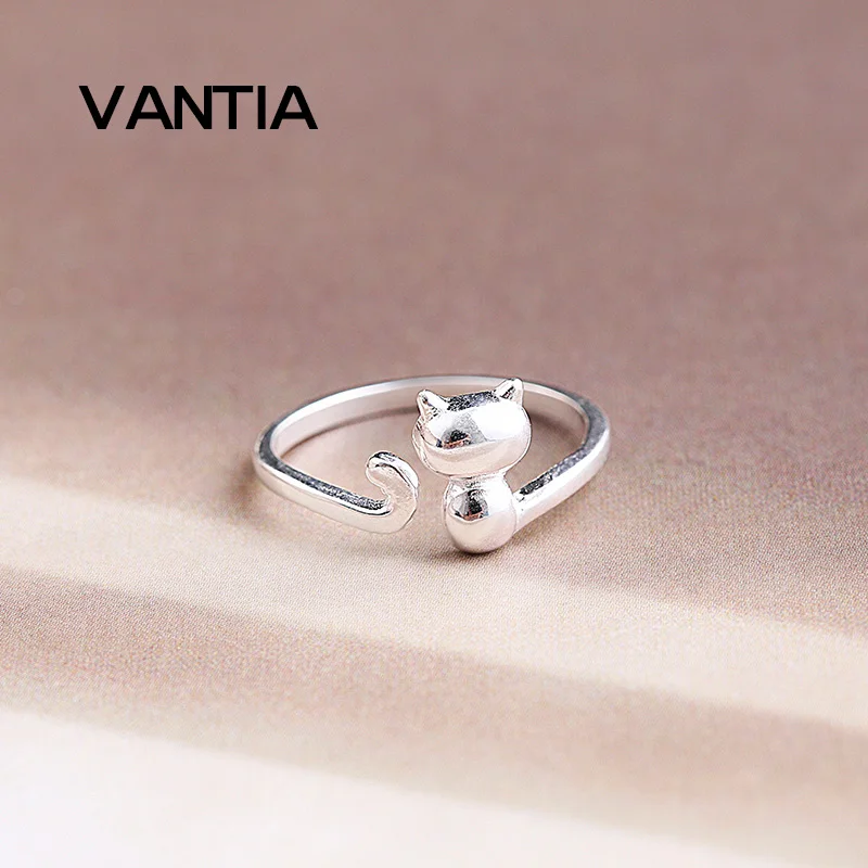 VANTIA 2016 Бесплатная Доставка Стерлингового Серебра 925 Милый Кот Кольца Для Женщин
