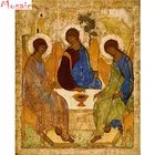 Набор для алмазной вышивки крестиком, мозаика, узор из страз, икона Святой Троицы, картина с тремя ангелами, религиозная икона, Христианский подарок