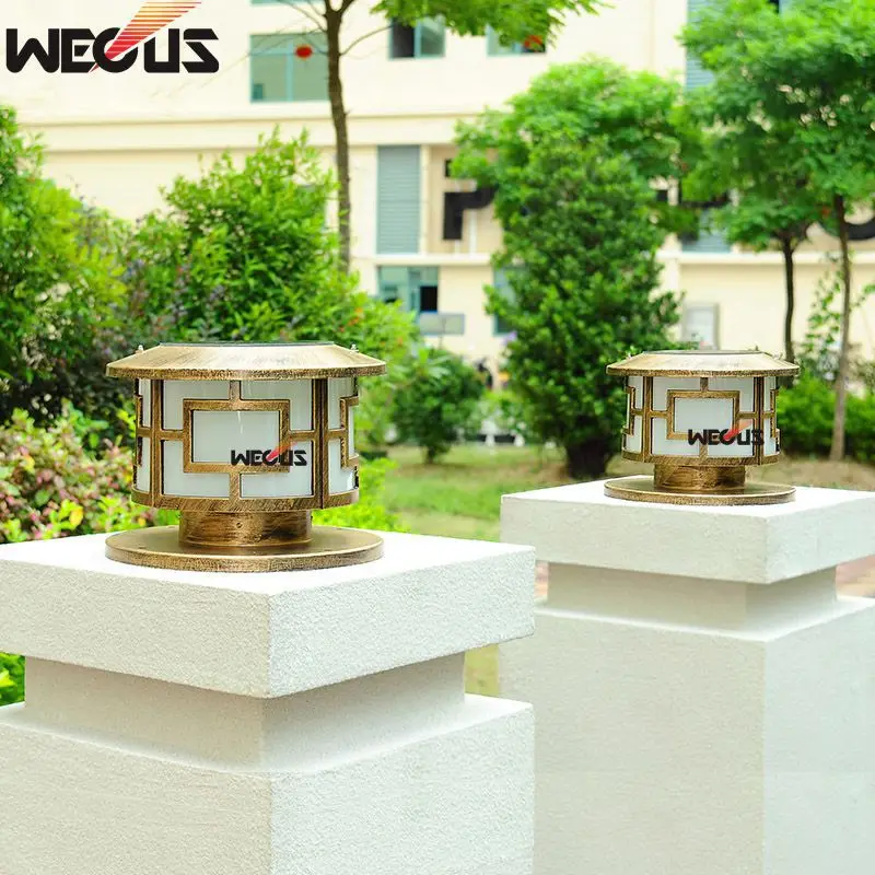 Светодиодный круговой Солнечный столбы светильник водонепроницаемый настенный