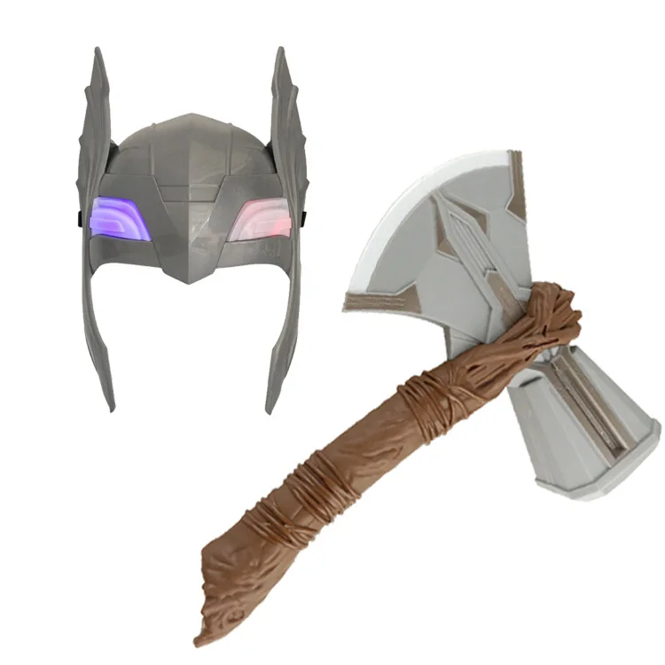 Axe x mask Тор, Мстители серия Alliance игрушки 31 см светящиеся, голосовой Штурмовик Тор молот маска Хэллоуин шоу реквизит оружие Модель - Цвет: Axe x mask
