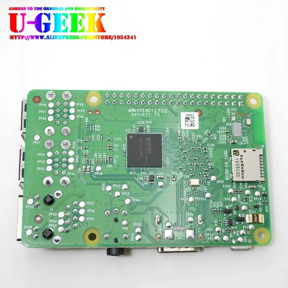 RS оригинальный Raspberry Pi 3 Model B 1 ГБ RAM четырехъядерный процессор 2 ГГц 64 бит с WiFi и