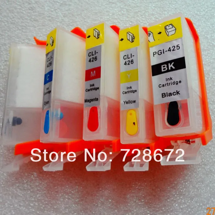 5 шт. PGI 425 426 Заправка картриджей PGI-425 CLI-426 с чипом для Canon PIXMA MG5240 MG5140 MG6140 MG8140 IP4840 MX884