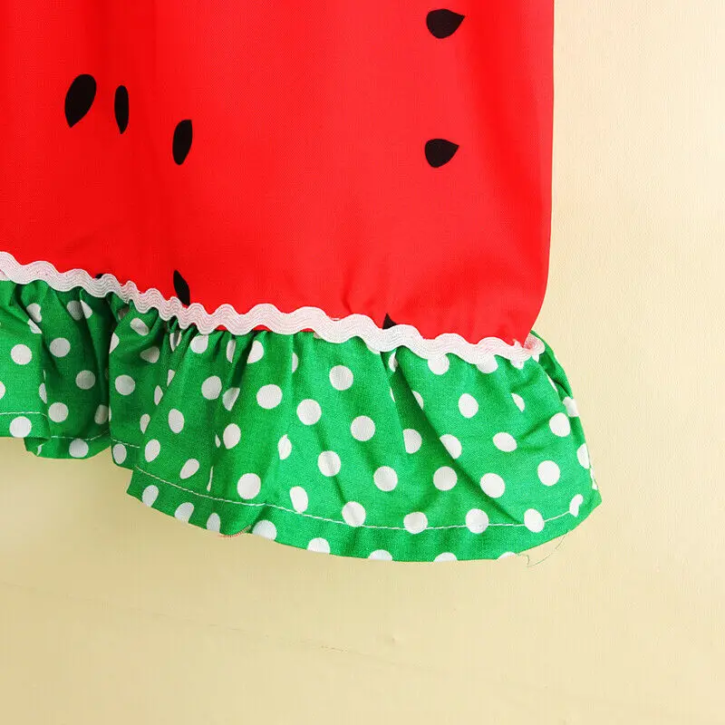 Pudcoco Summer Toddler Baby Girl Dress Sleeveless Cool Watermelon Slip Casual Clothes | Детская одежда и обувь