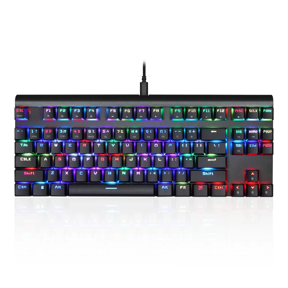 MOTOSPEED CK101 проводной Механическая игровая клавиатура из металла 87 Ключи RGB синий и