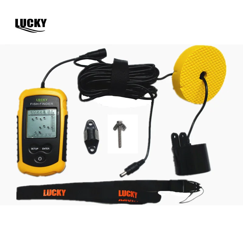 Lucky fish finder для лодки, рыболовный эхолот, аксессуары для подледной рыбалки, Искатель глубины, эхолот, кабель, гидролокатор, датчик, эхолот, FF1108-1