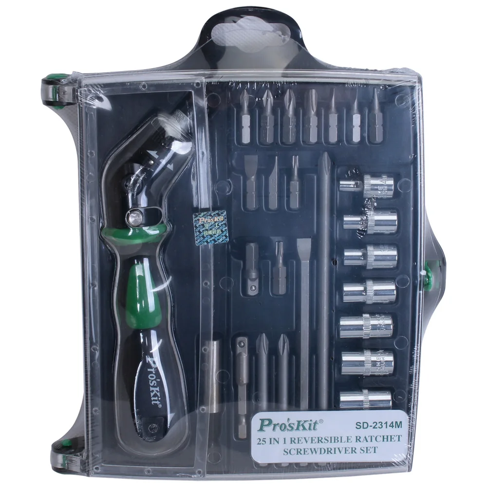 

Original SD-2314M 25 In 1 Reversible Ratchet Magnetic Screwdriver W/Bits & Sockets Set Screwdriver Set