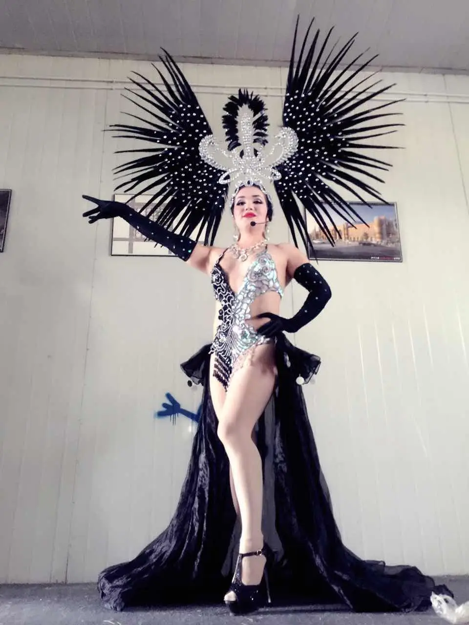 Латинские танцы Самба аксессуары Изысканная мода головной убор перья нежной