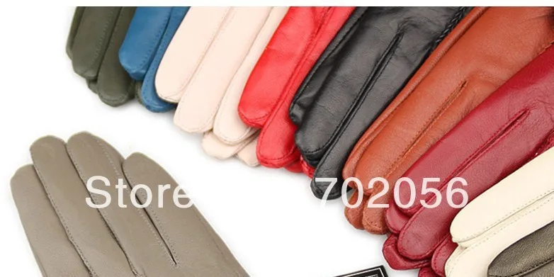 Перчатки из натуральной кожи с помпоном кроличьего меха кожаные перчатки mixd color 12