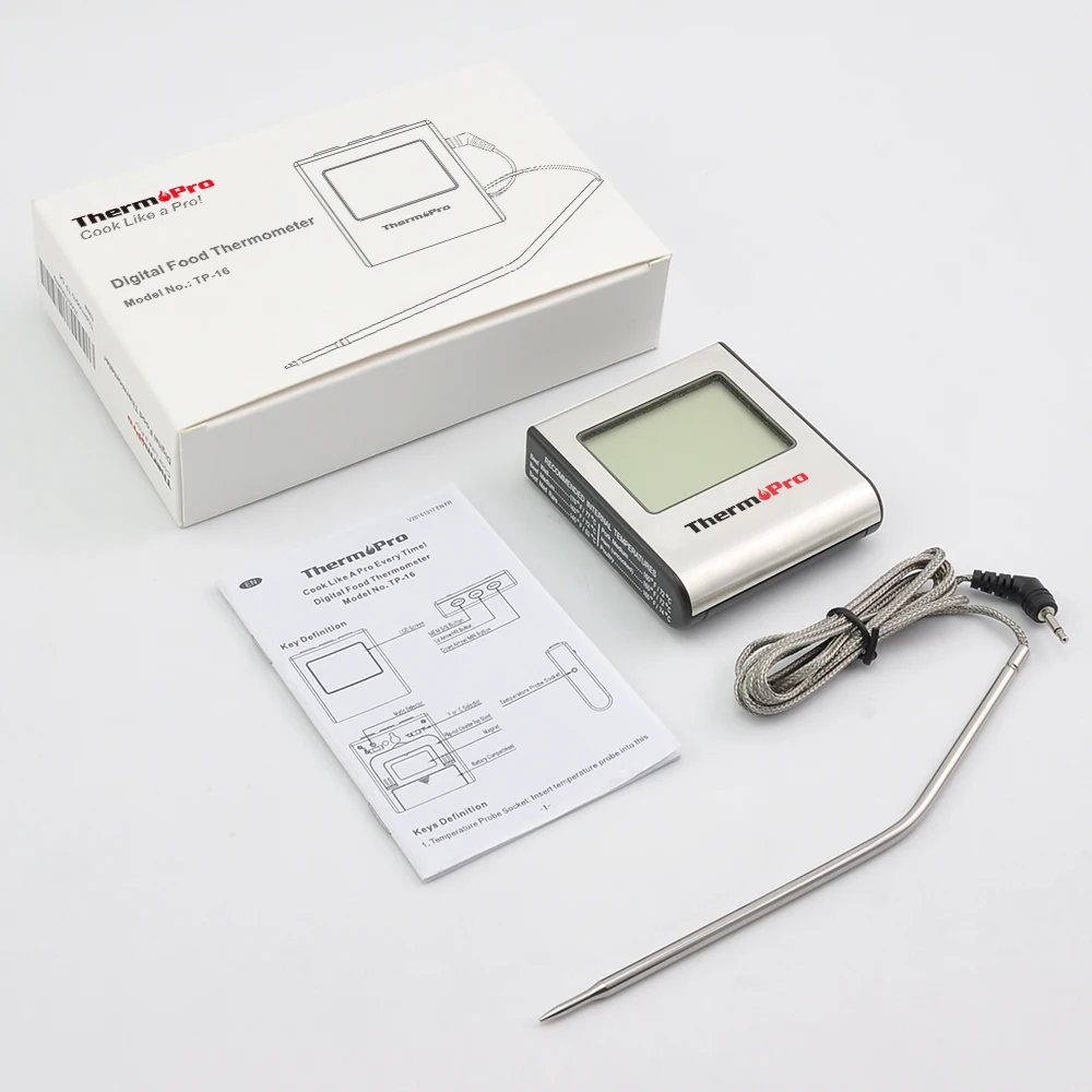 Оригинальный Цифровой Кухонный Термометр Thermopro TP 16 с таймером для приготовления
