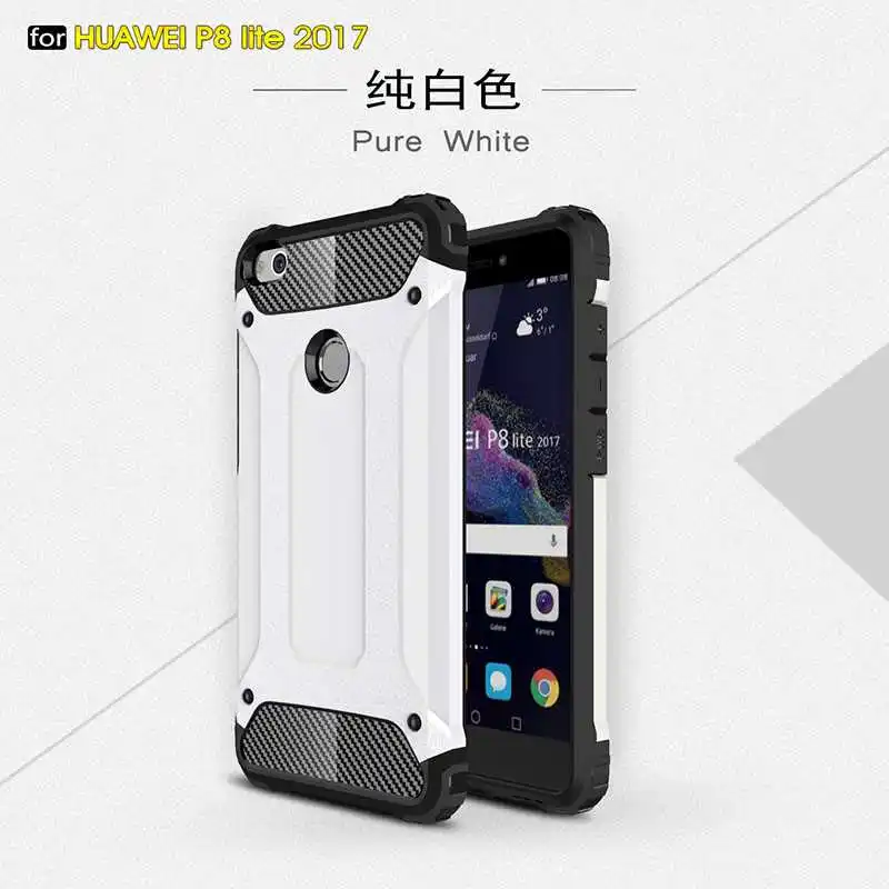 White Железная Броня Mokoemi, ударопрочный 5," чехол для huawei P8 Lite Для huawei P8 Lite, чехол для телефона - Цвет: White