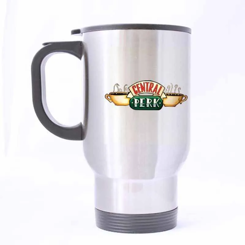Белый Веселые друзья ТВ кружка "друзья" Central perk логотип Кофе кружки Нержавеющая сталь Материал кружки для путешествий-14 унций размеры - Цвет: Белый