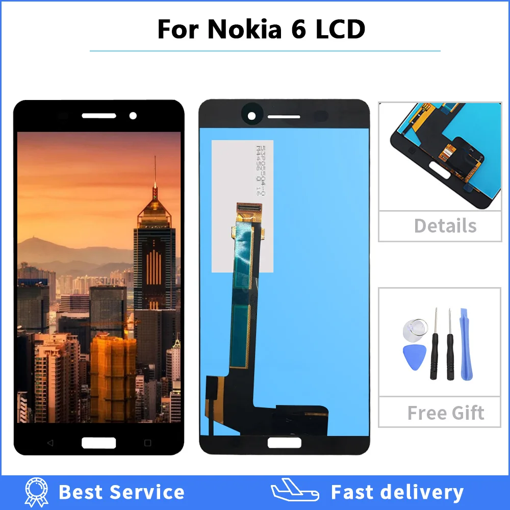 100% tesed экран для Nokia 6 lcd TA 1021 1033 1025 дисплей с сенсорным экраном дигитайзер сборка