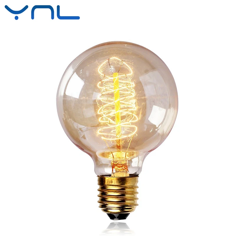 YNL Edison ЛАМПЫ E27 40 W Античная Винтаж лампа G80 220 V Ретро личности Eecoration с нитью