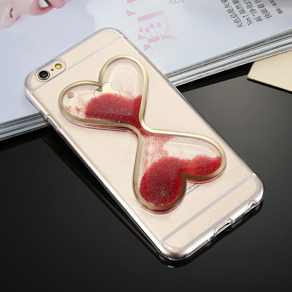 Kisscase девчушки Quicksand чехол для iPhone 6 S 7 Красочные четко TPU плюс блеск Телефонные