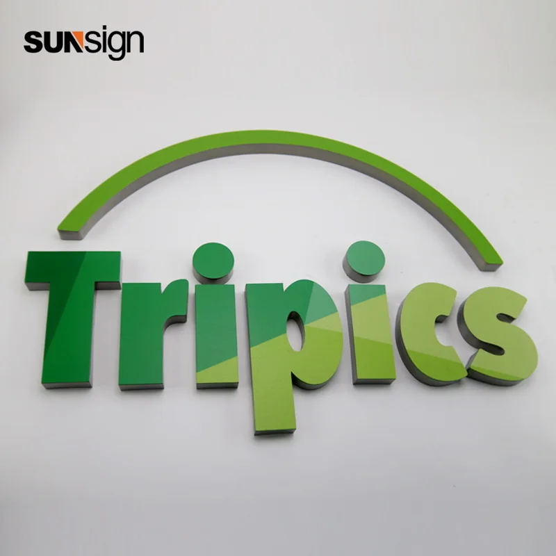 3d Shop front advertising name uv printing stainless steel letter sign