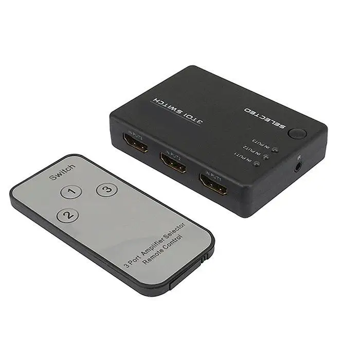 HD мультимедийный usb-концентратор переключатель черный коммутатор IR Интеллектуальный механический. Пульт дистанционного управления 1080 p