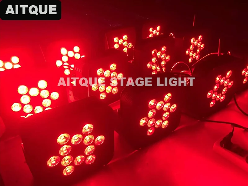 (20lights/CASE)Professional disco lights led par can 12x18w rgbwa uv wireless battery uplighting 6in1 64 flight case | Освещение