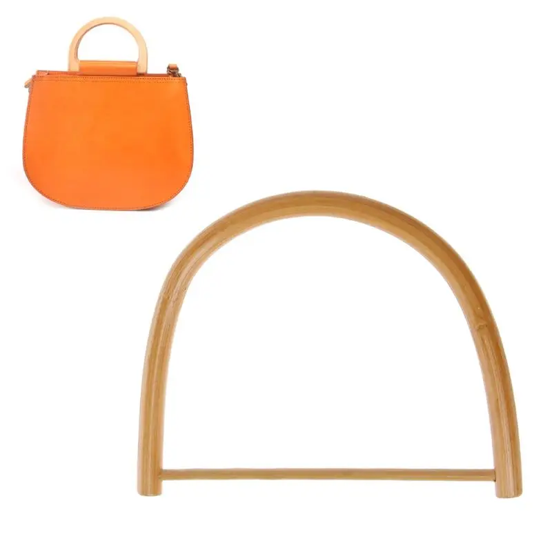 

Hot New 1 Pc D Shape Wooden Bag Handle Replacement for Handmade Handbag DIY Tote Purse Frame Making Bag Hanger Accessories