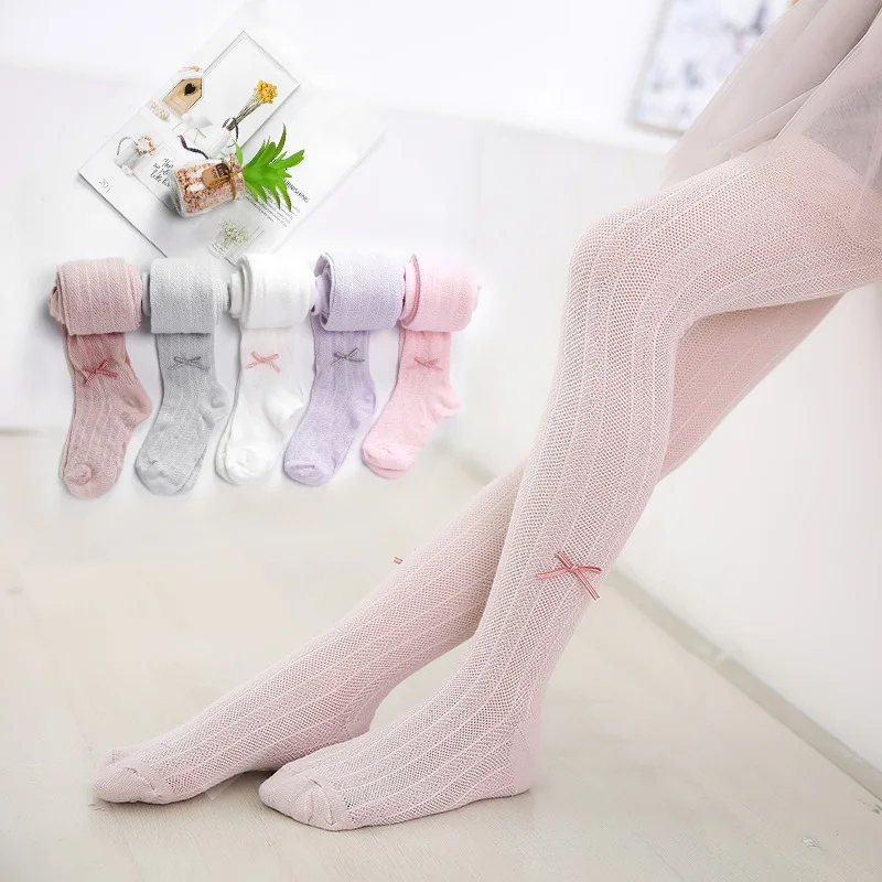 

2019 summer autumn girls cotton thin mesh bow pantyhose Baby girl children dance Tights Hosiery Kids Stockings