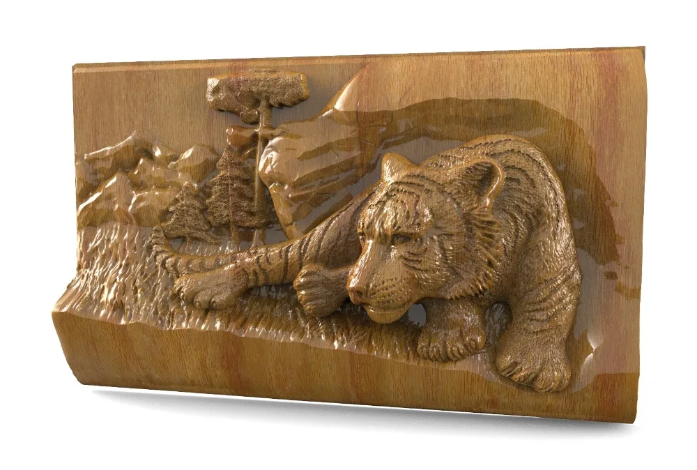 Тигром 3d модель STL рельеф для ЧПУ формат маршрутизатор 3 оси гравер ArtCam|stl relief|3d model