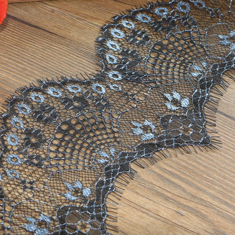 Кружевная ткань с черными ресницами 3 м/партия декоративные мягкие нейлоновые
