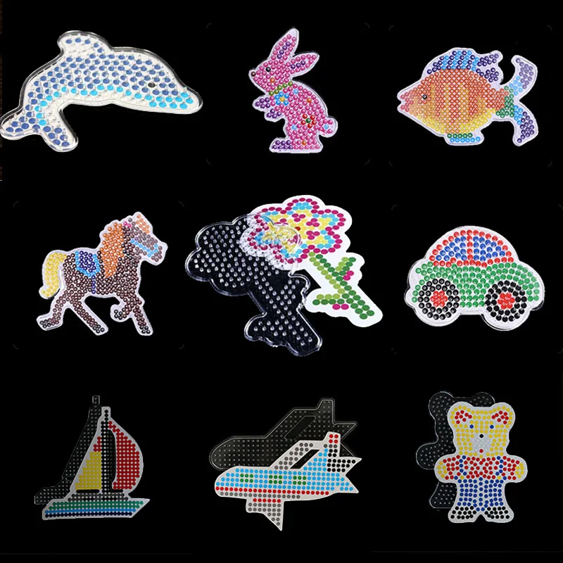 9 шт./лот 5 мм ABS perler beads borad шаблон с цветной бумагой пластиковый трафарет
