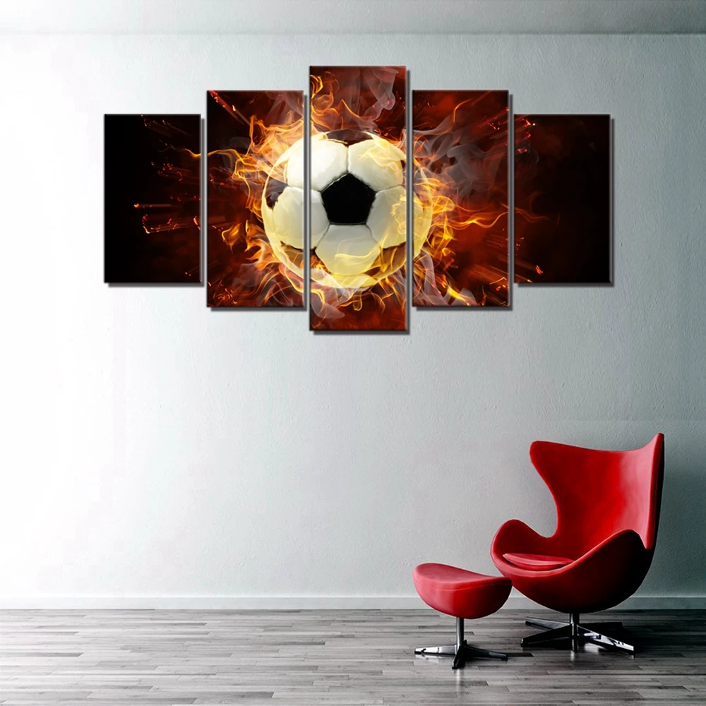 Fire Soccer Футбол Настенная картина Абстрактная Картина на холсте художественные